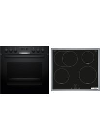 Bosch HND615LS62 EEK:A+ Einbau-Herd-Set mit Induktionskochfeld (HEG517BB4 + NIF645CB5E), 60 cm breit, 71 L, 3D-Heißluft, Hydrolytisch, Kindersicherung
