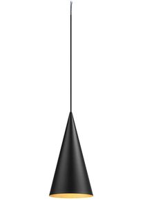 SLV MAGICO 20 Pendelleuchte, E27, Ø 21cm, Pendellänge 180cm, 1x max. 10W, schwarz/gold 1008502)