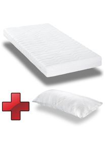 CloudComfort Premium soğuk sünger yatak 90 x 200 cm, yükseklik 15 cm, sertlik seviyesi H2/H3 + CloudComfort viskoelastik konfor yastığı 40 x 80 cm