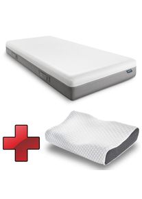Sleezzz Premium viscoelastic mattress 90 x 200 cm, height 20 cm, firmness level H2/H3, with reversible handles + Sleezzz Premium gel pillow