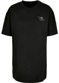 Merchcode Ženy Oversized tričko 'Halloween - Spider Web' černá / bílá L