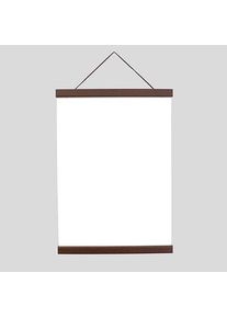 Wooden poster hangers, with suspension cord and magnetic fastening 220 mm | dark brown