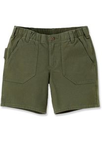 Carhartt Rugged Flex Canvas Work, shorts women , color: Dark Green , size: W4