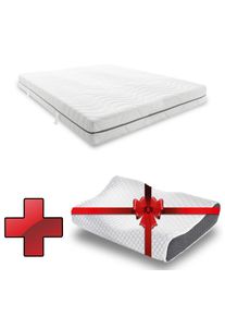7 bölgeli viskoelastik yatak Sleezzz Smart 140 x 190 cm, yükseklik 18 cm, sertlik seviyesi H3, havalı hafızalı sünger + Sleezzz Premium jel yastık...