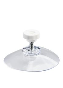 Přísavky s rýhovanou maticí 40 mm | M4, délka 10 mm | Rýhovaná matice z bílého plastu, Měkký PVC, transparentní provedení