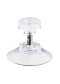 Přísavky s rýhovanou maticí 30 mm | M4, délka 10 mm | Rýhovaná matice z transparentního plastu, Měkký PVC, transparentní provedení