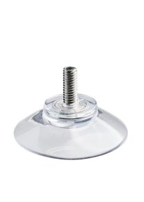 Přísavky se závitem 30 mm | M4, délka 10 mm, Měkký PVC, transparentní provedení