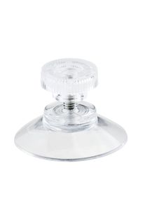 Přísavky s rýhovanou maticí 30 mm | M4, délka 6 mm | Rýhovaná matice z transparentního plastu, Měkký PVC, transparentní provedení