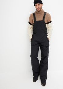 Funkční termo nepromokavé kalhoty se šlemi | Černá | Vel. 46 | bonprix