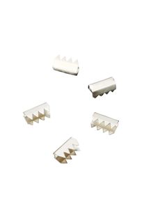 100 Provazové svorky k hotovení kroužků, 9 x 4,4 x 5,5 mm, poniklované, Ocel, stříbrná