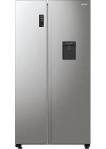 Gorenje NRR9185EAXLWD Side-by-Side Kombination, 91,5 cm breit, 547 L, Nofrost Plus, ZeroZone, FastFreeze, Wasserspender, grau metallic strukturiert
