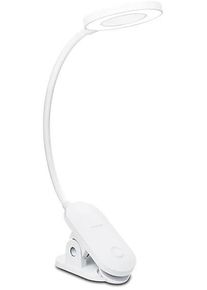 Philips Forys Clip Schreibtischleuchte, dimmbar, 5W, 5V, 200lm, 4000K, weiß (929003315007)