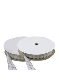 1 Set - Suchý zip bodový na cívce, Sada háčků a smyček | 21 mm | bílá, Nylon|Polyester