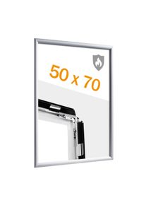 Protipožární rám 50 x 70 s protipožární certifikací B1 s PET krycí fólií | stříbrná, Hliník