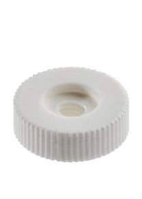 Rýhovaná matice M4 plastová bílá