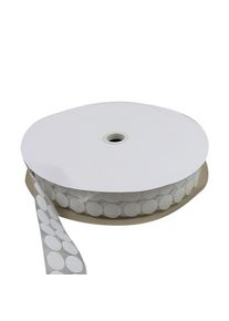 Suchý zip bodový na cívce, Háčky | 21 mm | bílá, Nylon|Polyester