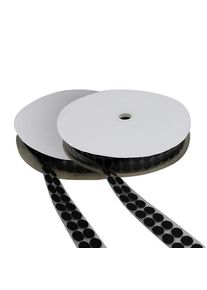1 Set - Suchý zip bodový na cívce, Sada háčků a smyček | 16 mm | černá, Nylon|Polyester