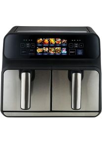 ProfiCook PC-FR 1287 H Doppel-Heißluft-Fritteuse, Kapazität: ca. 2x 4,0 Liter = 8,0 Liter, 2 unabhängige Garzonen, schwarz (501287)