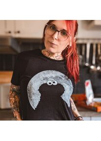 Sesame Street - Camiseta negra de Cookie Monster Moonnight - S - Negro