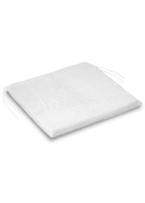Polštář na židli 37 x 37 cm s upevňovacími popruhy bílý
