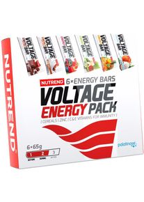 Nutrend Voltage Energy Bar Mix Box, 6 × 65 g Riegel, verschiedene Sorten