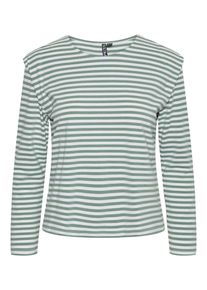 Pieces Ženy Tričko 'VILise' zelená / bílá S