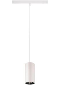 SLV NUMINOS S 48V Pendelleuchte für Niedervolt-Schienensystem, 4000K, 16W, DALI dimmbar, 20°, weiß/chrom (1006860)