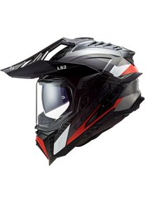 LS2 MX701 Explorer Carbon Frontier, adventure helmet , color: Black/Grey/Red , size: L