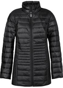 Damske Pro&scaron;&iacute;van&aacute; bunda s vertik&aacute;ln&iacute;m vzorem čern&aacute; ,velikost 46