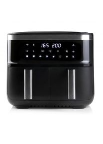 Domo DO537FR Heißluftfritteuse, 8L, 2 Backzonen, Timer, 8 Autoprogramme, Überhitzungsschutz, schwarz