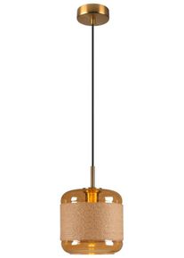 SLV PANTILO ROPE 20 Pendelleuchte, Ø20cm, E27, max.15W, Pendellänge 250cm, Glas, gold (1007589)