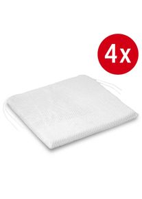 Sandalye minderi 37 x 37 cm, tutma kayışları ile beyaz