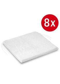 Sandalye minderi 37 x 37 cm, tutma kayışları ile beyaz