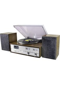 Soundmaster PL880 Kompaktanlage USB Plattenspieler Riemenantrieb Radio MP3 Bluetooth braun