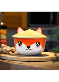 Fuchs Kawaii Schale mit Deckel für Anime Fans
