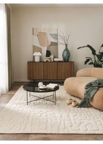 benuta Pure Vlněný koberec Malin Cream 120x170 cm Cream Směs struktur,Trendový vzhled