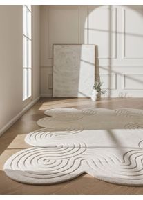 benuta Finest Vlněný koberec Helix Cream 160x240 cm Cream Směs struktur,Trendový vzhled