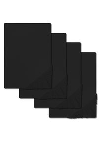 4'lü setCloudComfort Basic lastikli çarşaf jarse streç siyah 180 x 190 - 200 x 200 cm (4 adet)