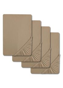 Castell fitted sheet jersey beige 90 x 190 - 100 x 200 cm double pack