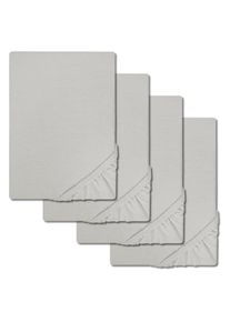 Sada 4 prostěradel CloudComfort Basic jersey stretch silver grey 90 x 190 - 100 x 200 cm (4 kusy)