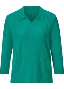 Damske Svetr s l&iacute;mečkem s žebrovan&yacute;mi lemy smaragdov&aacute; ,velikost 52