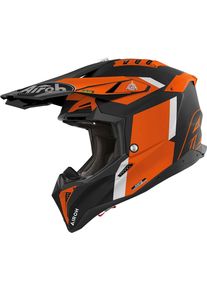 Airoh Aviator 3 Glory, motocross helmet , color: Matt Black/Light Grey/Orange , size: M