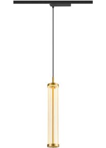 SLV QUIMERA Pendelleuchte für 1-Phasen Hochvolt-Schienen-System, Pendellänge 150cm, 2700K, PHASE dimmbar, gebürstet messing (1008042)