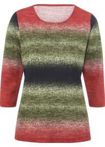 Damske Tričko s 3/4 ruk&aacute;vem a odstupňov&aacute;n&iacute;m barev jahodov&aacute;-oliv.-potisk ,velikost 50