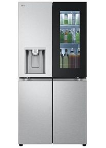 LG GMG761MBAE Stand Side-by-Side Kombination Multidoor, 83,5 cm breit, 508 L, InstaView, Wassertank, Eis-, Crushed Ice- und Wasserspender, WLAN, Metal