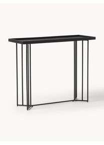 Konzolový stolek z mangového dřeva Luca Černá Dřevo, Masivní dřevo Š 100 cm, H 35 cm | Westwing Collection
