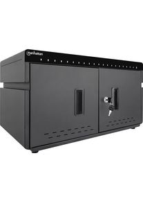 Manhattan 715959 Ladeschrank Ladesystem Managementsystem Ladekiste 20-Port Smartphon Tablet schwarz