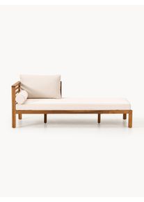 Zahradní šezlong z akáciového dřeva Bo Béžová Dřevo, Masivní dřevo Š 64 cm, D 180 cm | Westwing Collection