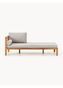 Zahradní šezlong z akáciového dřeva Bo Béžová, Šedá Dřevo, Masivní dřevo Š 64 cm, D 180 cm | Westwing Collection