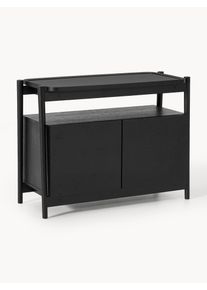 Dřevěná komoda Libby Černá Dřevo, Masivní dřevo Š 100 cm, V 75 cm | Westwing Collection